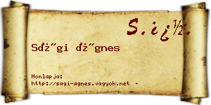 Sági Ágnes névjegykártya